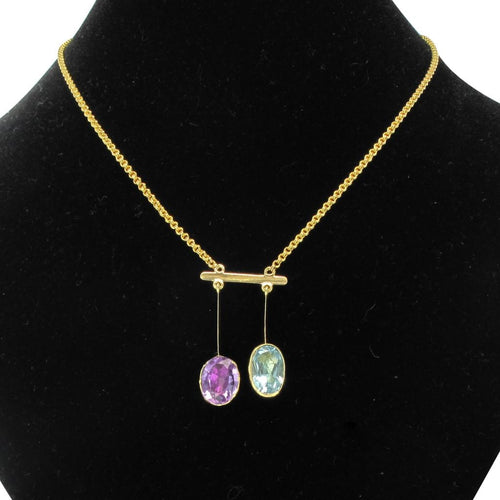 Collier Collier ancien négligé topaze et améthyste 58 Facettes 17-061