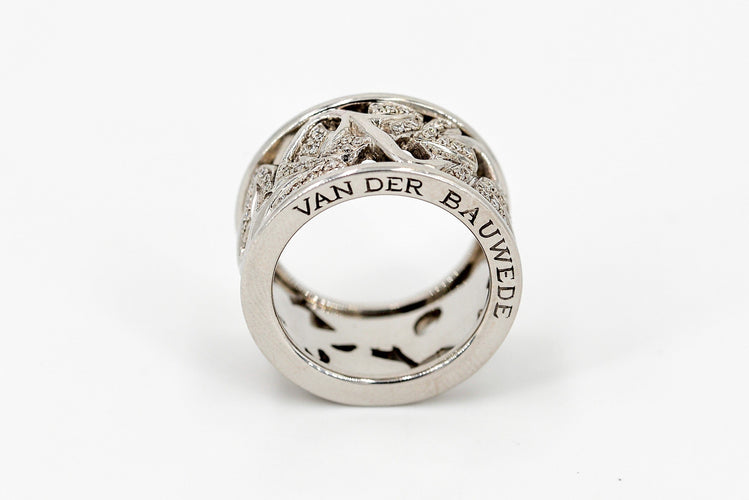 Bague 54 Van der Bauwede Bague Lierre Or blanc Diamant 58 Facettes 00044GD