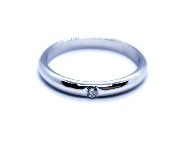 Bague 59 Bague Alliance Or blanc Diamant 58 Facettes 951151CN
