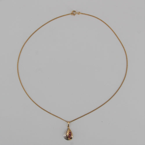 Pendentif Pendentif et sa chaine rubis occasion 58 Facettes 19-455A