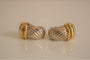 Boucles d'oreilles O.J PERRIN Boucles d'Oreilles godrons Argent et Or 58 Facettes 297