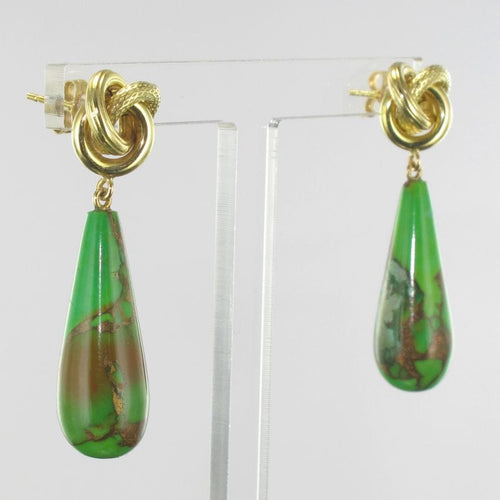 Boucles d'oreilles Boucles d'oreilles or jaune et turquoise du Turkménistan 58 Facettes 17-323