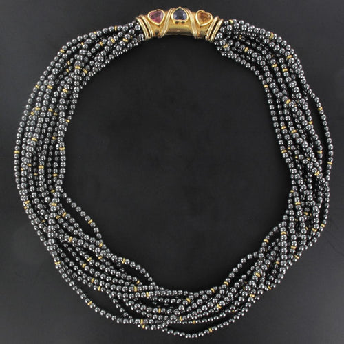 Collier Collier perles d'hématites 58 Facettes 16-178