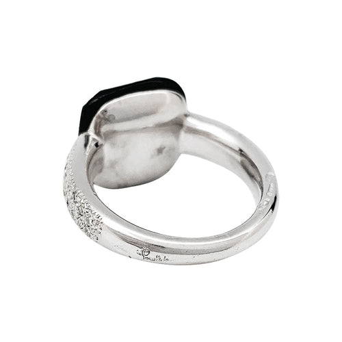 Bague 51 Bague Pomellato "Capri" en or blanc, diamants et jais. 58 Facettes 30411