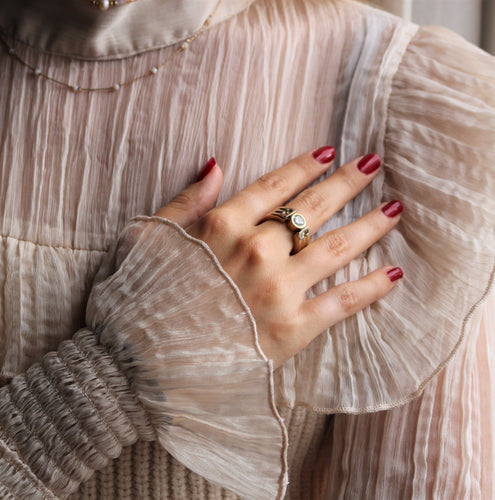 Bague Bague trois Ors sertie d'un diamant 58 Facettes 355