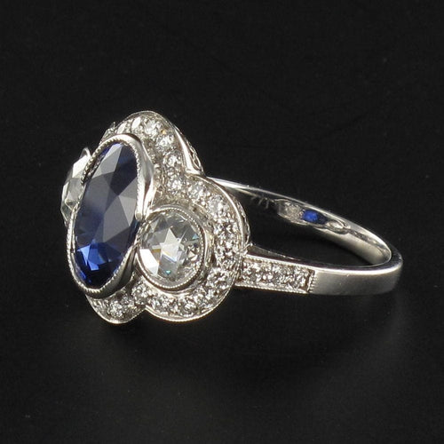 Bague 50 Bague Saphir et Diamants esprit art déco 58 Facettes 09-007-2344492-50
