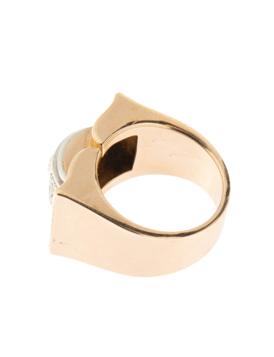 Bague 54 Bague en or jaune, platine et diamants des années 40' 58 Facettes