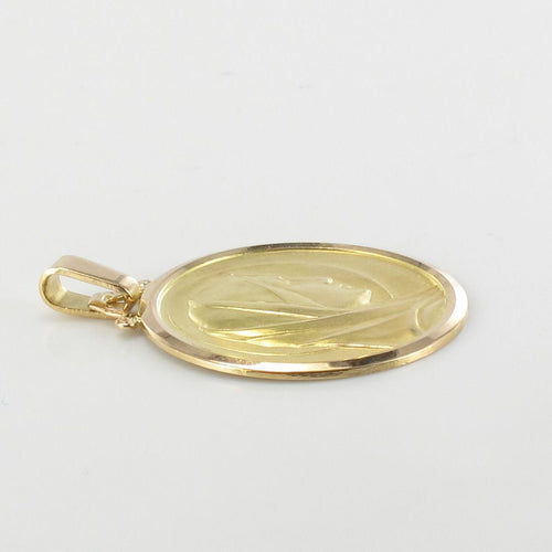 Pendentif Médaille Vierge Marie auréolée en or jaune et or rose 58 Facettes 19-491A