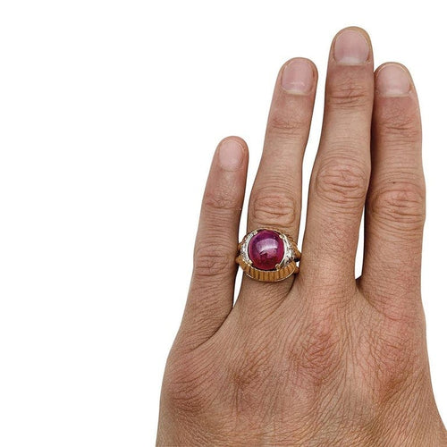 Bague 50 Bague rubis en or rose et platine, diamants. 58 Facettes 29958