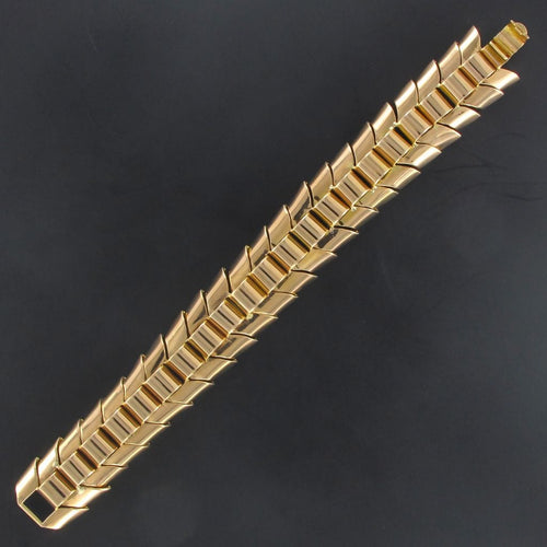 Bracelet Bracelet tank or maille épi articulée 58 Facettes 16-360
