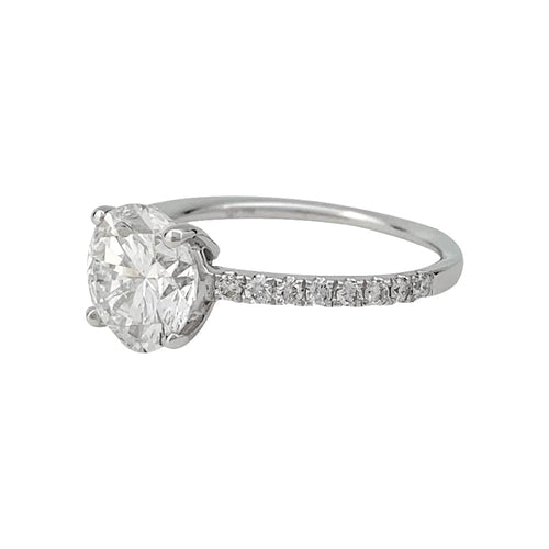 Bague 53 Bague solitaire en or blanc, diamant 1,89 carat. 58 Facettes 29860