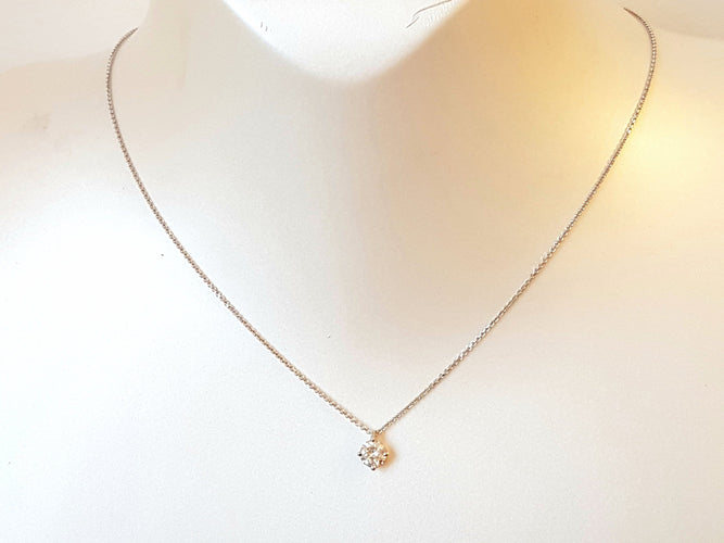 Collier Collier Chaîne + pendentif Or blanc Diamant 58 Facettes 05592CD