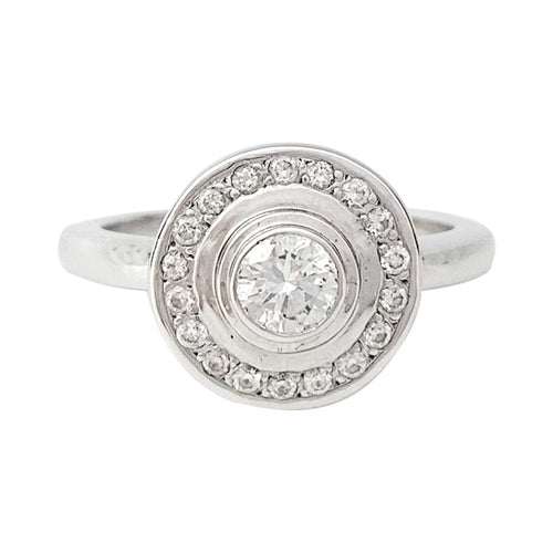 Bague 53 Bague en or blanc, diamants. 58 Facettes 29551