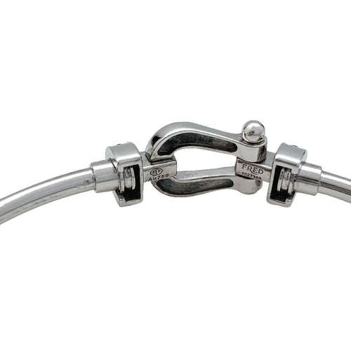 Bracelet Bracelet Fred "Force 10" moyen modèle en or blanc et diamants. 58 Facettes 29902