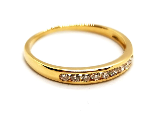 Bague 57 Bague Demie alliance Or jaune Diamant 58 Facettes 1126563CN
