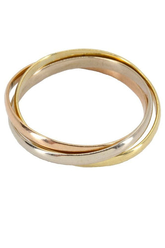 Bague 56 Alliance 3 anneaux 3 ors 58 Facettes 037381-1