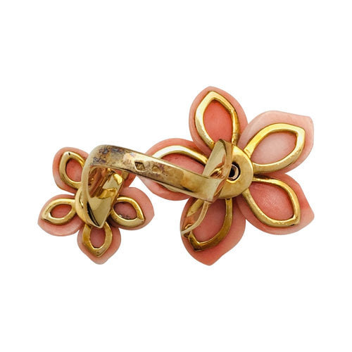 Bague 51 Bague Van Cleef & Arpels, "Double Fleurs", or jaune, corail et diamants. 58 Facettes 29151-1