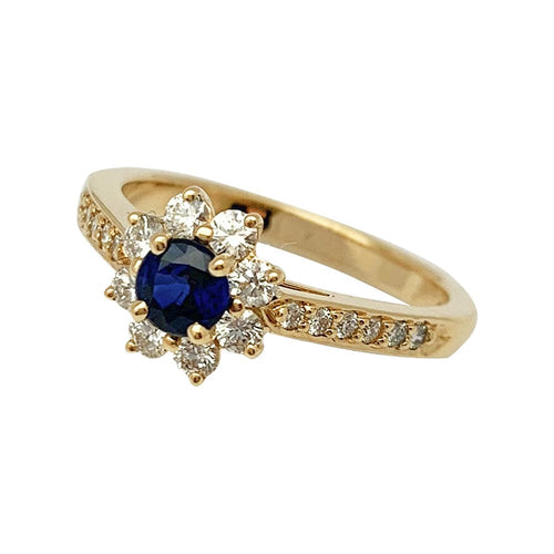 Bague 51 Bague Tiffany&Co. marguerite en or jaune diamants et saphir. 58 Facettes 30403