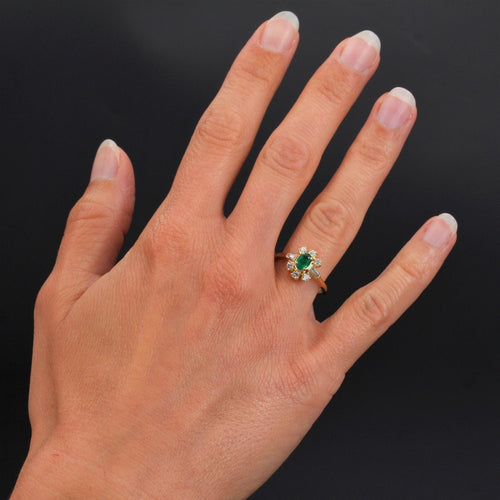 Bague 52 Bague or jaune émeraude diamants 58 Facettes 21-328-52