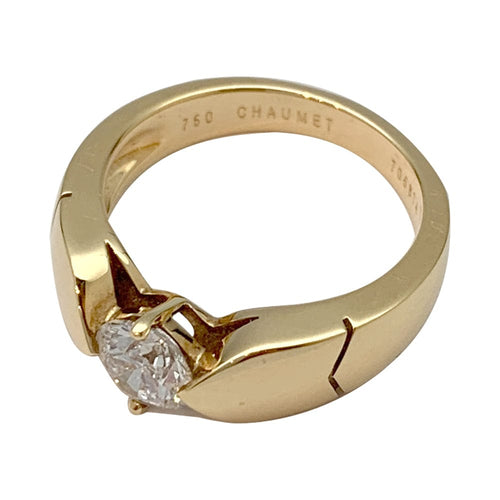 Bague 53 Bague Chaumet "Plume" sertie d'un diamant de 0,77 carat E/VS2 58 Facettes 24387-1