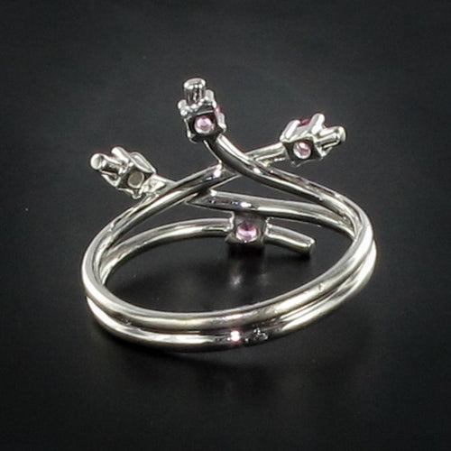Bague 54 Bague or blanc diamant saphir rose 58 Facettes 18-093D-54
