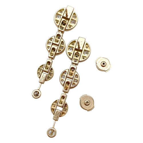 Boucles d'oreilles Boucles d'oreilles pendantes Cartier modèle "Himalia" en or jaune, diamants. 58 Facettes 29719