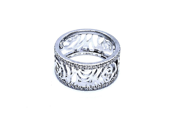 Bague 49 Chanel Bague Camélia Or blanc Diamant 58 Facettes 949238CN