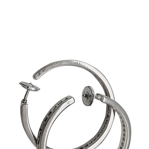 Boucles d'oreilles Boucles d'oreilles créoles Cartier, or blanc, diamants. 58 Facettes 29956