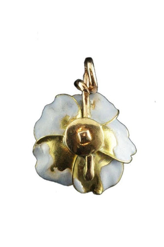 Pendentif Pendentif fleur émail et diamants 58 Facettes 16551