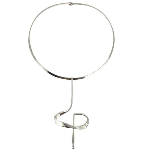 Collier Collier argent torque moderniste 58 Facettes 14-223