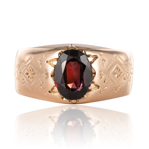 Bague 61 Bague jonc grenat or rose 58 Facettes 20-195-57