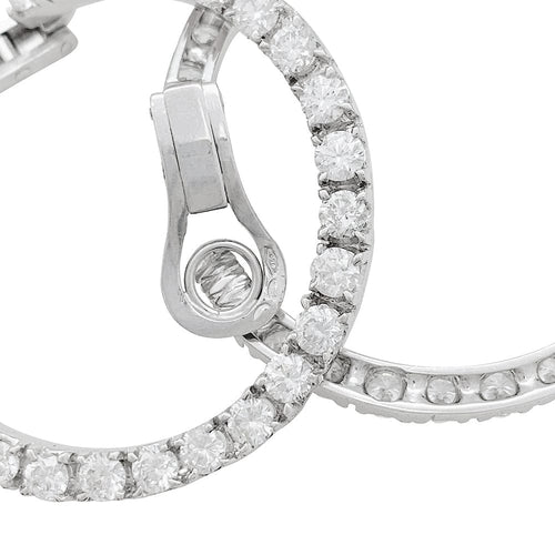 Boucles d'oreilles Boucles d'oreille Créoles en or blanc et diamants. 58 Facettes 30140