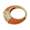 Bague 44 Bague Van Cleef et Arpels "Philippine" en or jaune, corail rose et diamants. 58 Facettes 29806-1