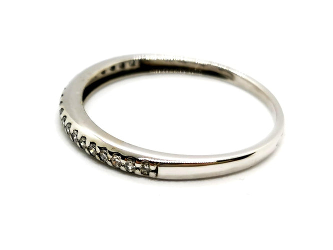 Bague 56 Bague Demie alliance Or blanc Diamant 58 Facettes 1169869CN