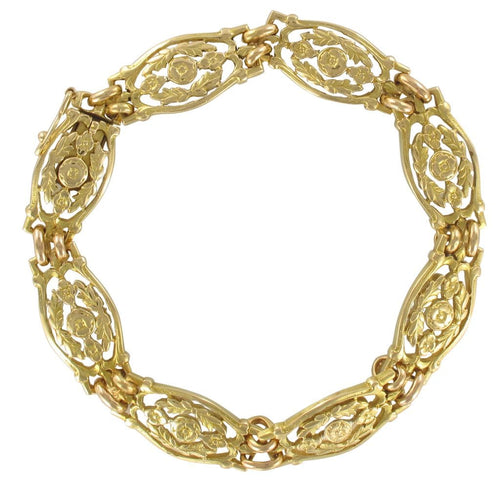 Bracelet Bracelet ancien en or motifs floraux 58 Facettes 17-348
