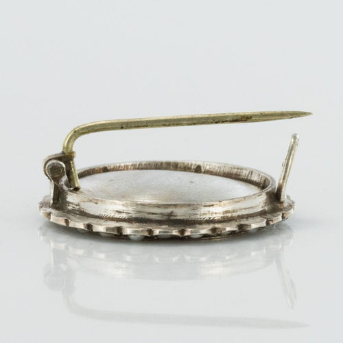 Broche Broche ancienne miniature et perles sur argent 58 Facettes 18-269