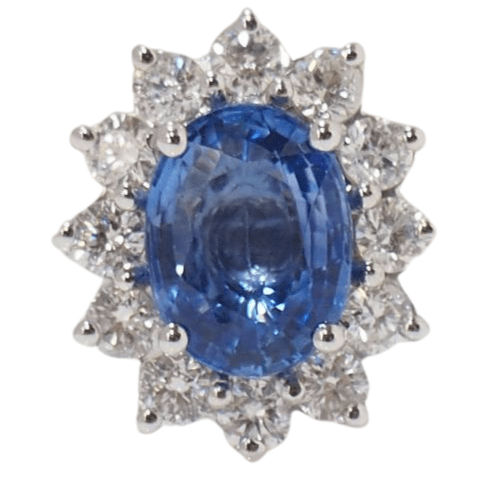 Bague 53 Bague Marguerite en platine, saphir de Ceylan et diamants 58 Facettes 32077