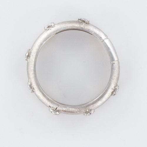 Bague 54 Bague or blanc satiné diamants 58 Facettes ANSETAB-54