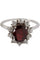 Bague Bague marguerite grenat et diamants 58 Facettes 037211