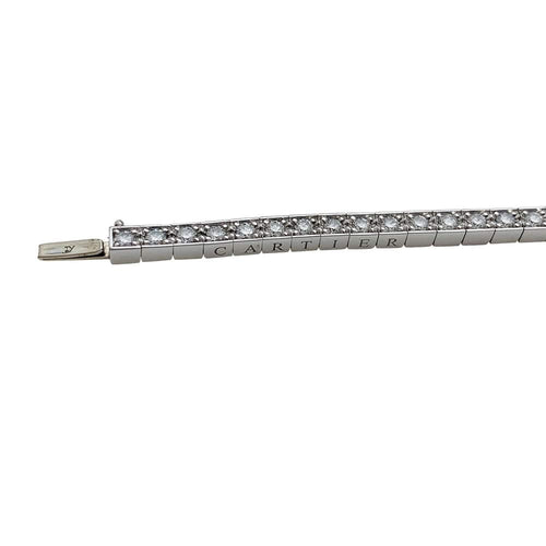 Bracelet Bracelet Cartier "Lanière" serti de diamants en or blanc. 58 Facettes 30012