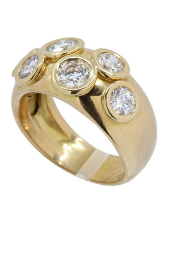 Bague Bague jonc diamants serti clos 58 Facettes 36781