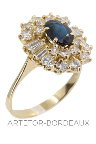 Bague 56 Bague saphir et diamants 58 Facettes 33621