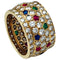 Bague 55 Bague Cartier, modèle Nigeria, en or jaune, diamants, rubis, saphirs et émeraudes. 58 Facettes 30384