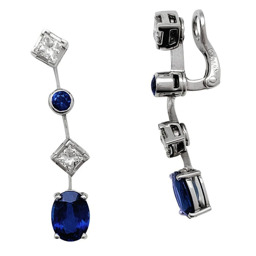 Boucles d'oreilles Boucles d'oreilles Chaumet, "Clarisse", en or blanc, saphirs et diamants. 58 Facettes 23684