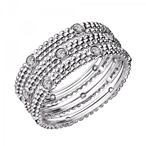 Bague 54 Mauboussin Bague "Le Premier Jour" Trois rangs de diamants 58 Facettes 347