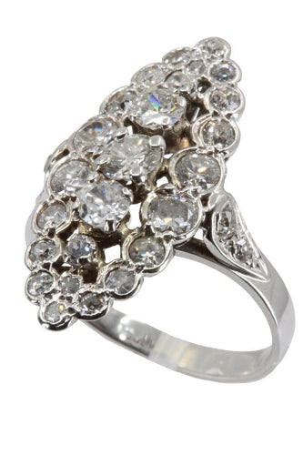 Bague Marquise ancienne diamants 58 Facettes 037371