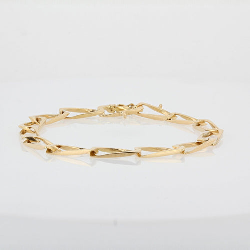 Bracelet Bracelet or jaune gourmette maillons rectangulaires 58 Facettes 21-015