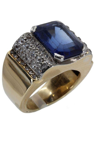 Bague 48 Bague tank saphir et diamants 58 Facettes 35631