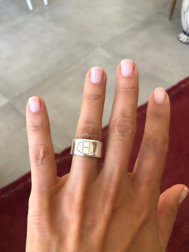 Bague Bague Hermès argent Eclipse ruban 58 Facettes