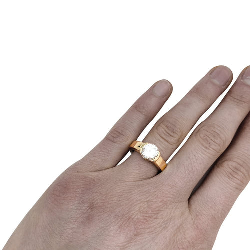 Bague 53.5 Bague en or jaune, diamants 2,09 cts G/VVS1. 58 Facettes 29578